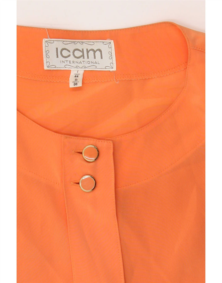 ICAM Womens Short Sleeve Shirt Blouse IT 44 Medium Orange Vintage Icam and Second-Hand Icam from Messina Hembry 