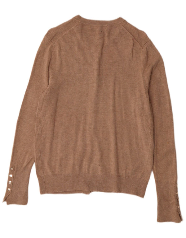Zara Dame Cardigan Sweater UK 14 Stor Brun