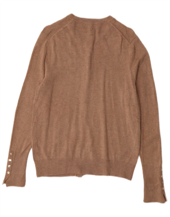 Zara Dame Cardigan Sweater UK 14 Stor Brun