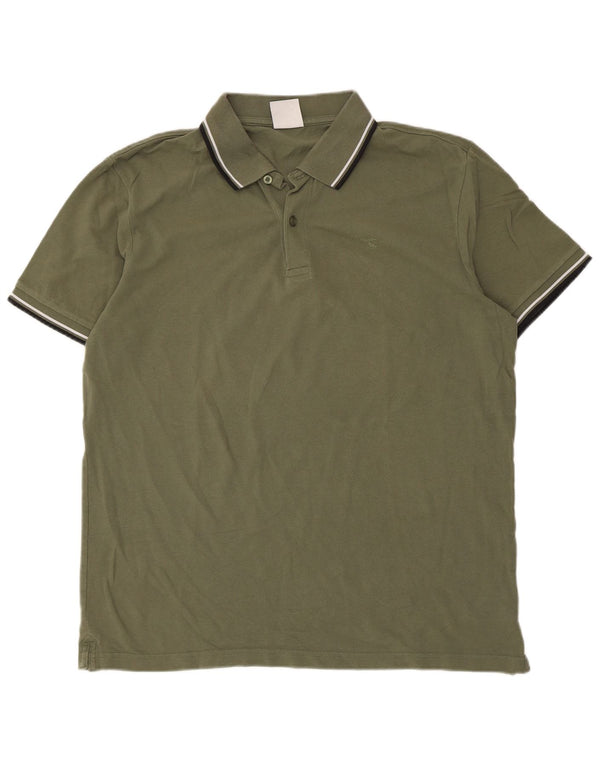 Diadora herre poloshirt 2XL Khaki stribet bomuld
