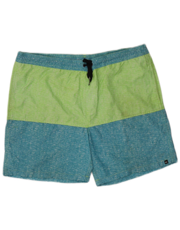 Quiksilver Mens Swimming Shorts Large Green Colourblock
