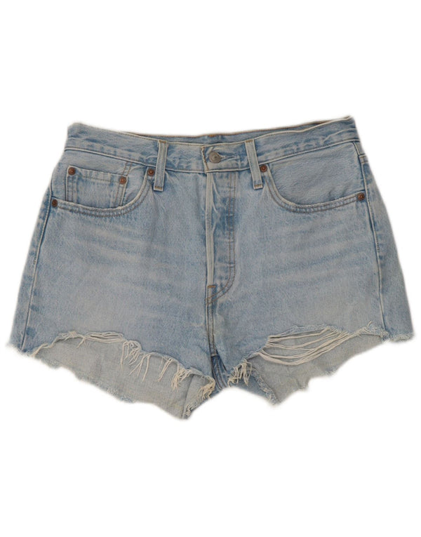 Levi's Womens 501 Denim Hot Pants med høj talje W28 Medium Blue Cotton