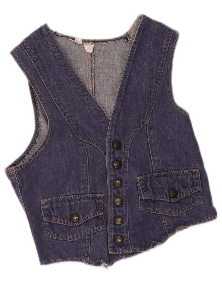 Vintage pige denim vest 8-9 år blå