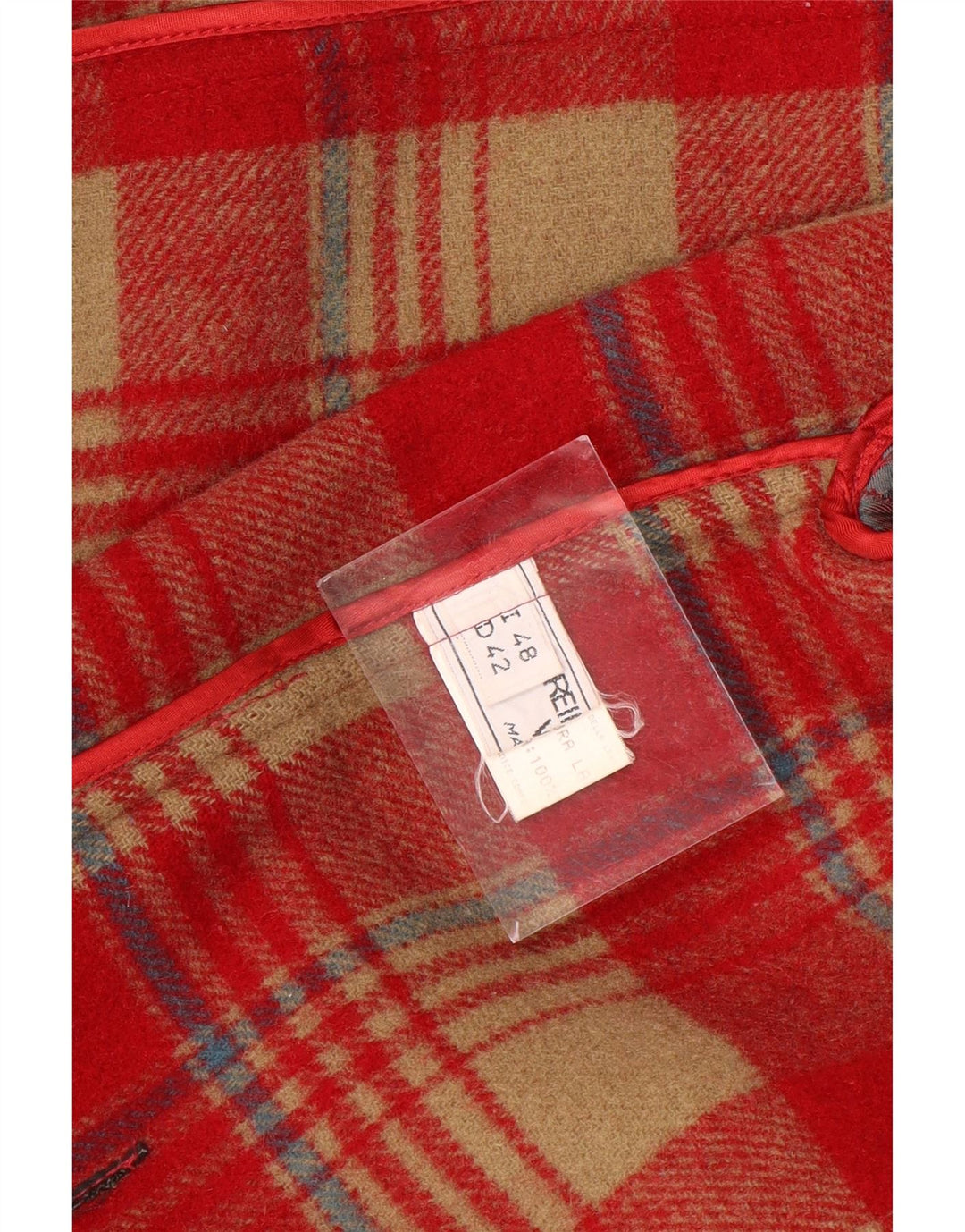 VINTAGE Dame Duffle Coat IT 48 XL Rød Uld