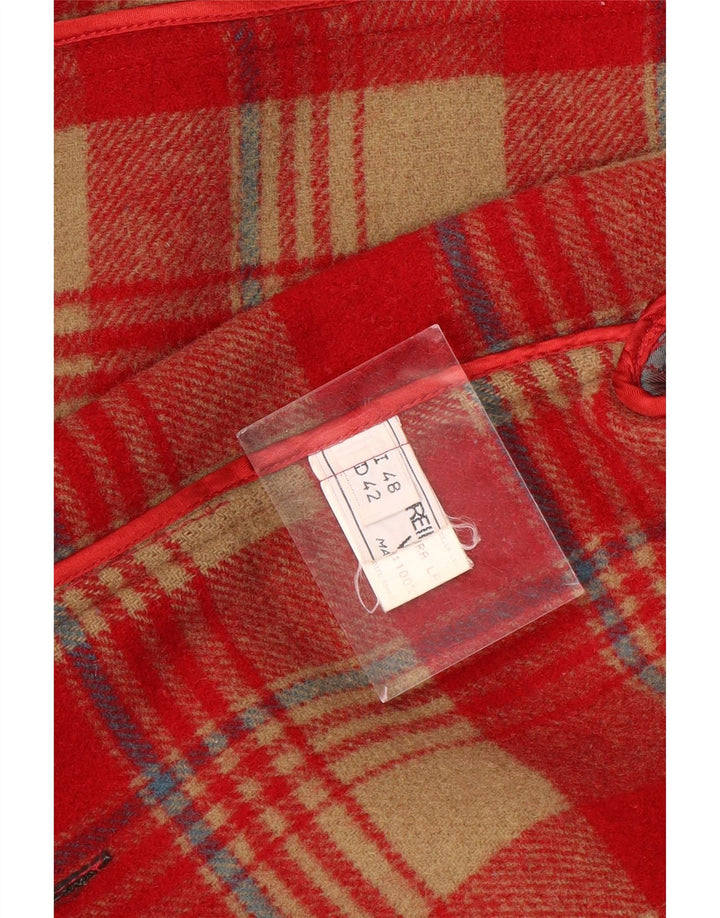 VINTAGE Dame Duffle Coat IT 48 XL Rød Uld