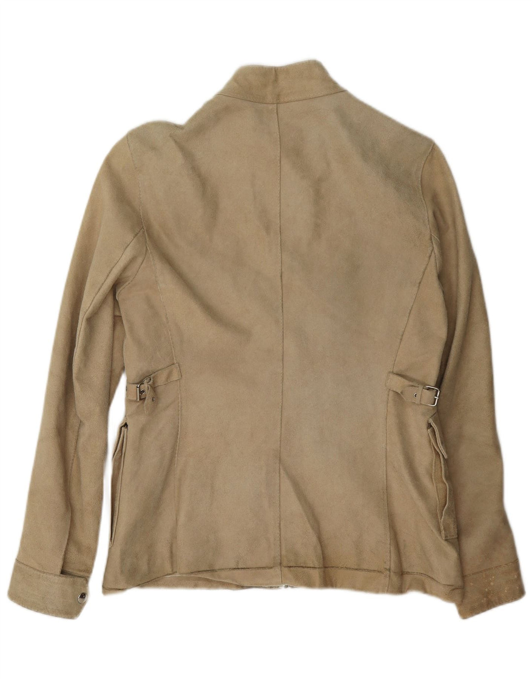 Vintage dame ruskindsjakke UK 14 Stort beige læder