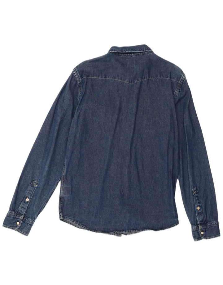 Lee Herre denimskjorte Stor blå bomuld