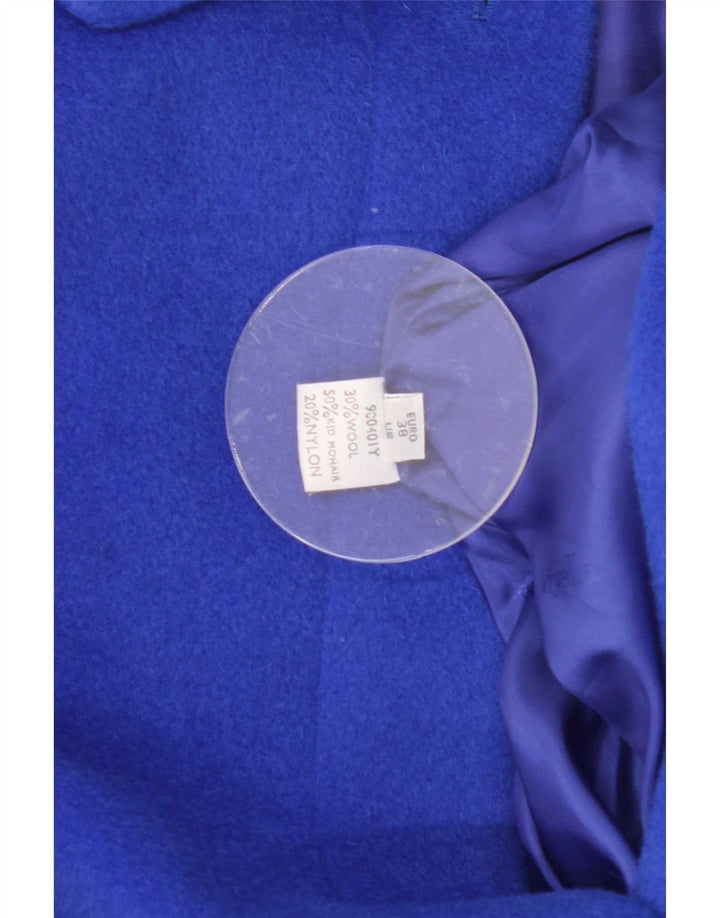 Viyella Dame Oversized Overfrakke UK 12 Medium Blue Mohair