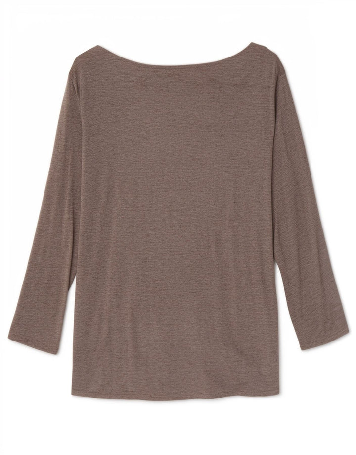 Massimo Dutti Dame Top 3/4 ærmer UK 12 Medium Grey Viscose
