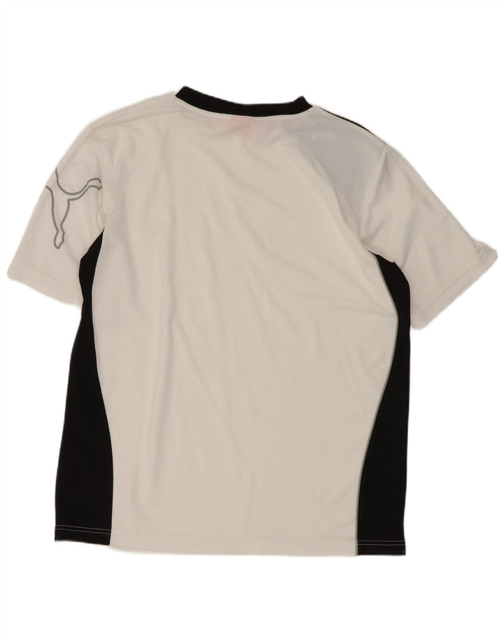 Puma Herre grafisk T-shirt Top Lille hvid Colourblock