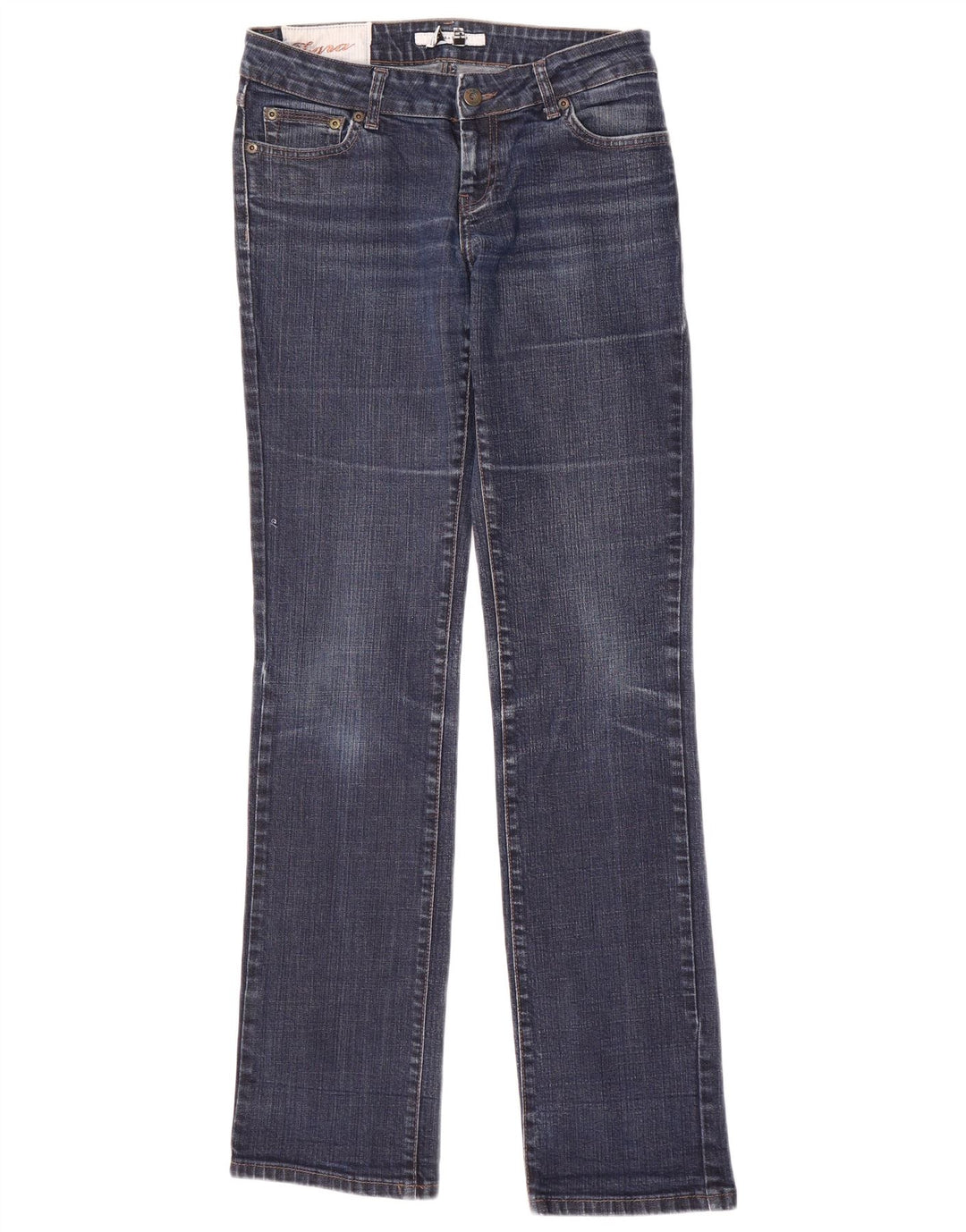 Zara Dame Straight Jeans EU 38 Small W28 L34 Blå Bomuld