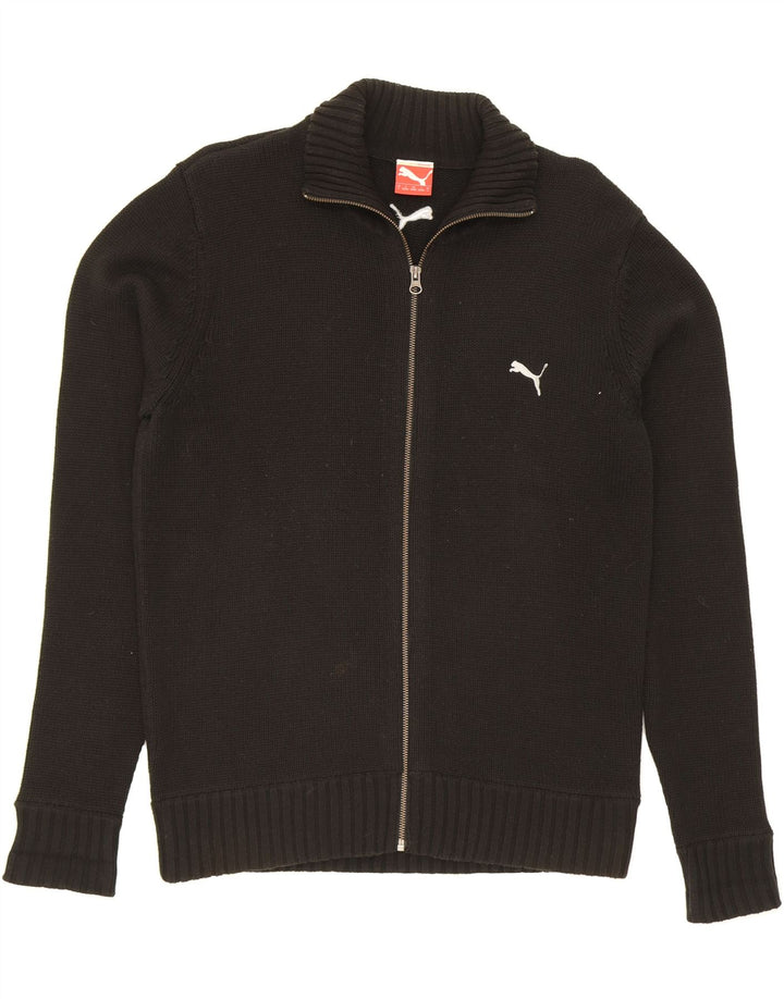 PUMA Mens Cardigan Sweater Large Black Vintage Puma and Second-Hand Puma from Messina Hembry 