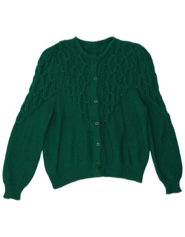 Vintage dame cardigan sweater UK 16 Large Green