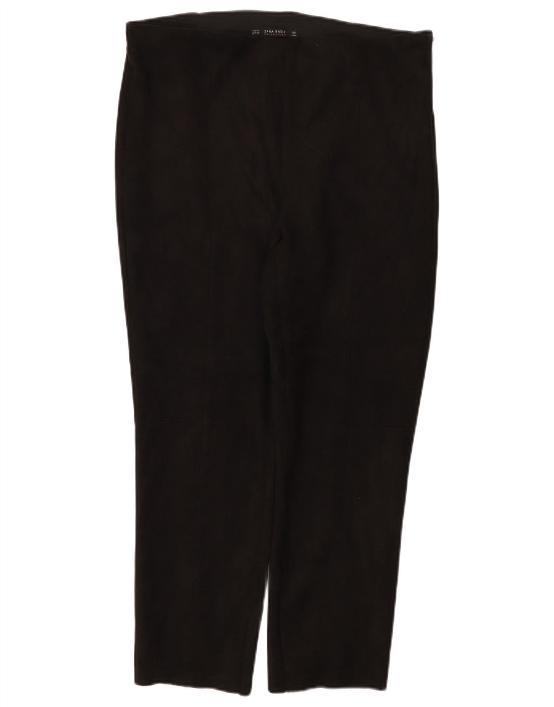 Zara Dame Slim Cropped Trousers 2XL W34 L26 Sort Polyester