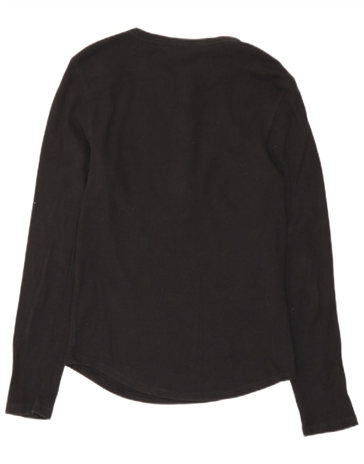 Marks & Spencer Dametop Langærmet UK 10 Small Black Bomuld