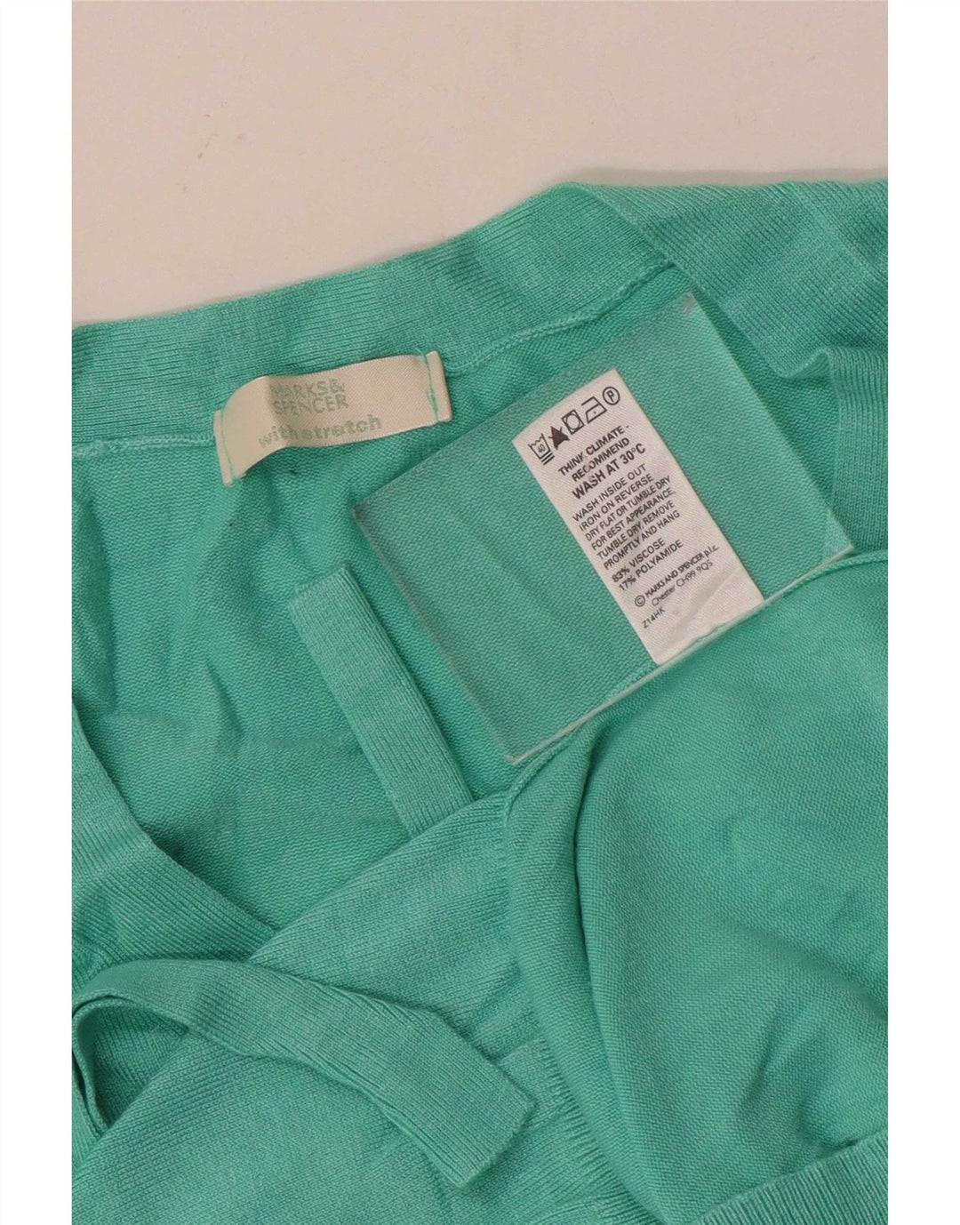 Marks & Spencer Dame 3/4-ærmet V-hals sweater UK 14 Medium Green