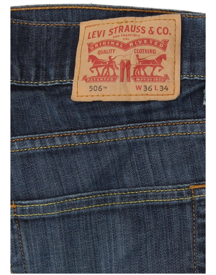 Levi's Herre 506 Straight Jeans W36 L34 Blå Bomuld