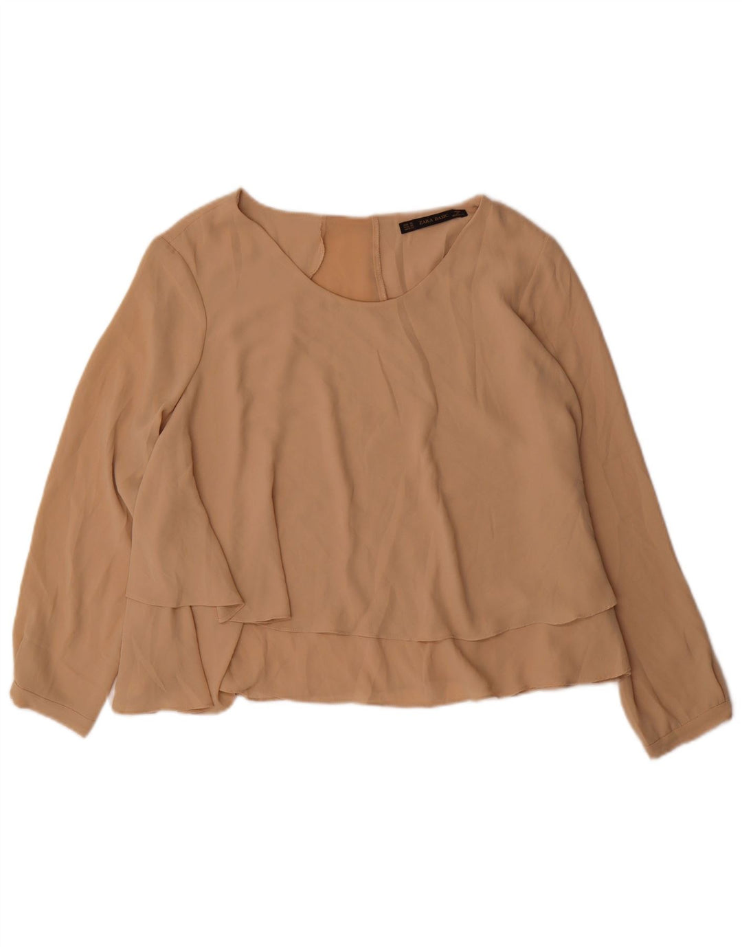 Zara skjortebluse til kvinder UK 18 XL Beige Polyester