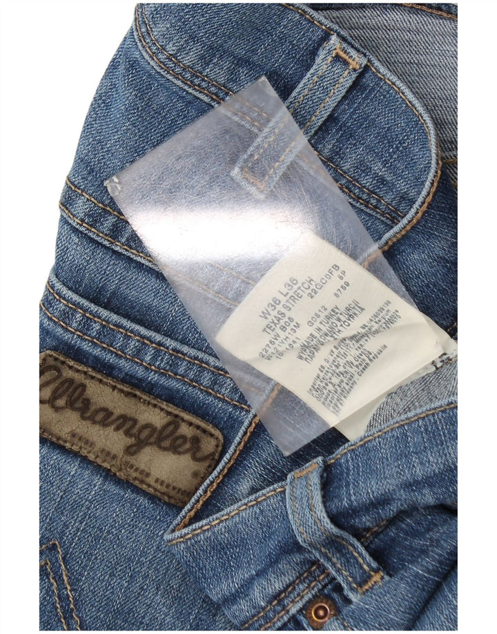 Wrangler Herre Texas Stretch Straight Jeans W36 L29 Blå Bomuld
