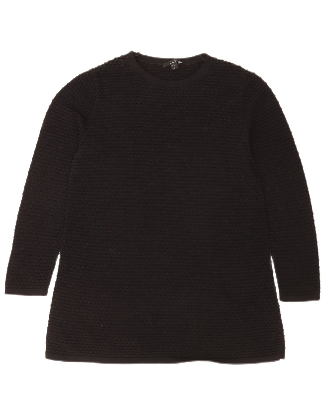 Cos Dame Top Langærmet UK 10 Small Black Bomuld