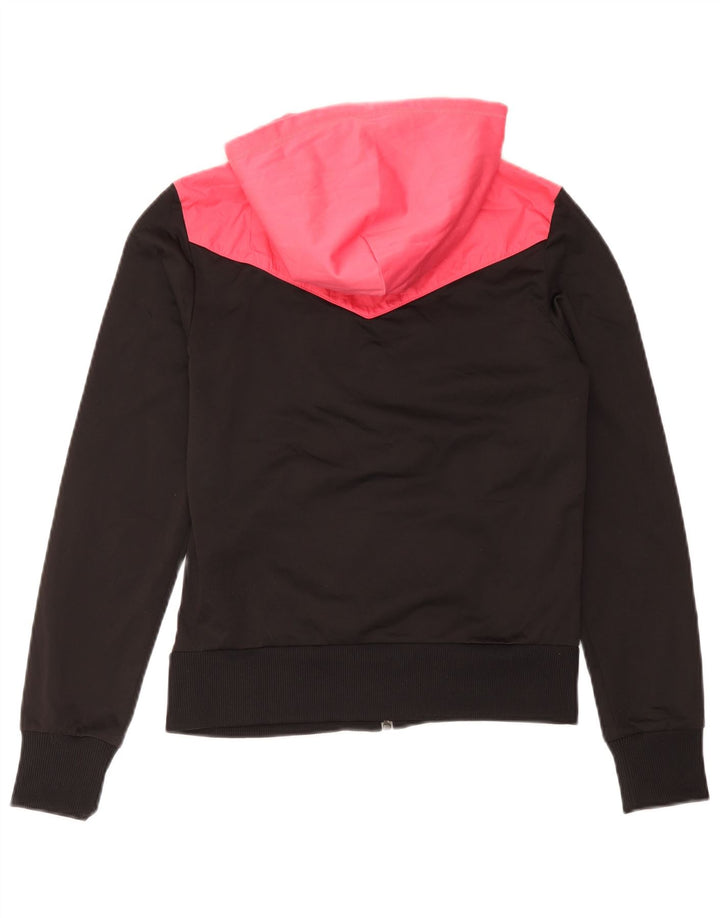 Puma hættetrøje til kvinder med lynlås UK 12 Medium Sort Colourblock Polyester