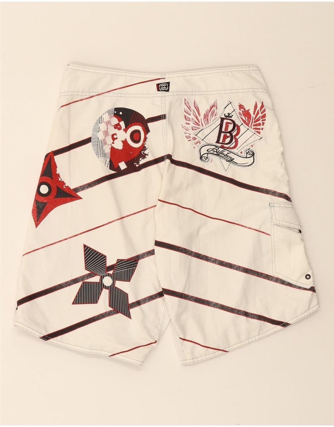 BILLABONG Grafiske badeshorts til mænd Medium Off White stribet