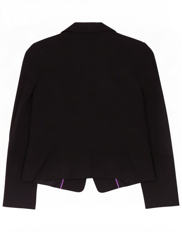 Oasis Dame 1 Knap Blazer Jacket UK 12 Medium Sort Bomuld