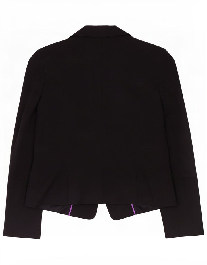 Oasis Dame 1 Knap Blazer Jacket UK 12 Medium Sort Bomuld