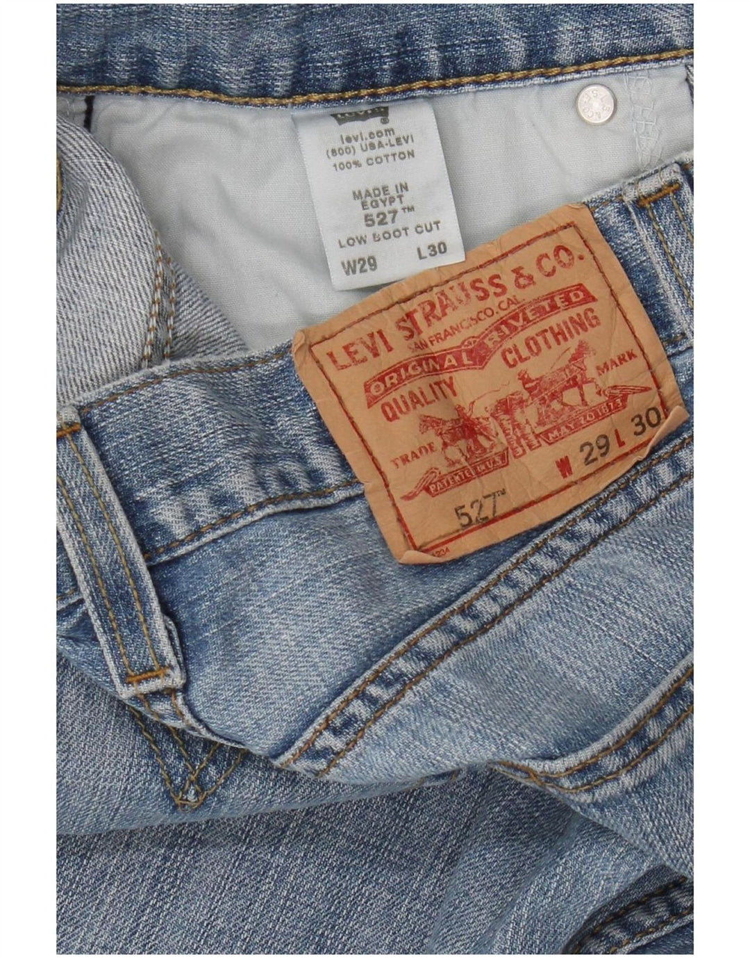 Levi's Dame 527 Bootcut Jeans med lav talje W29 L30 Blå Bomuld