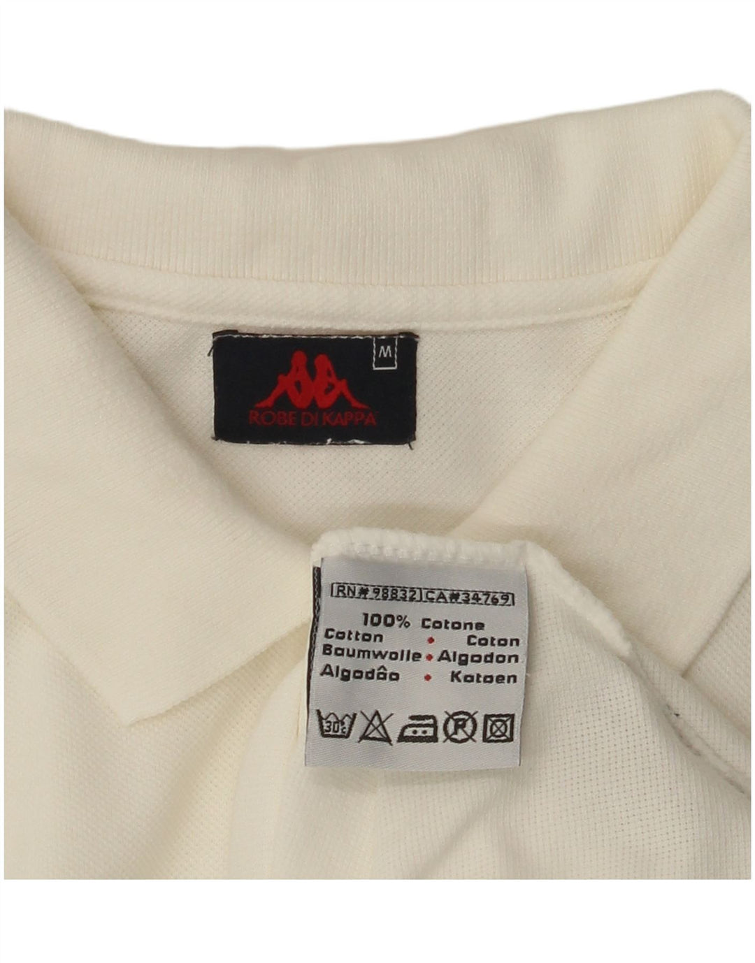 KAPPA ærmeløs poloshirt til kvinder UK 12 Medium hvid bomuld