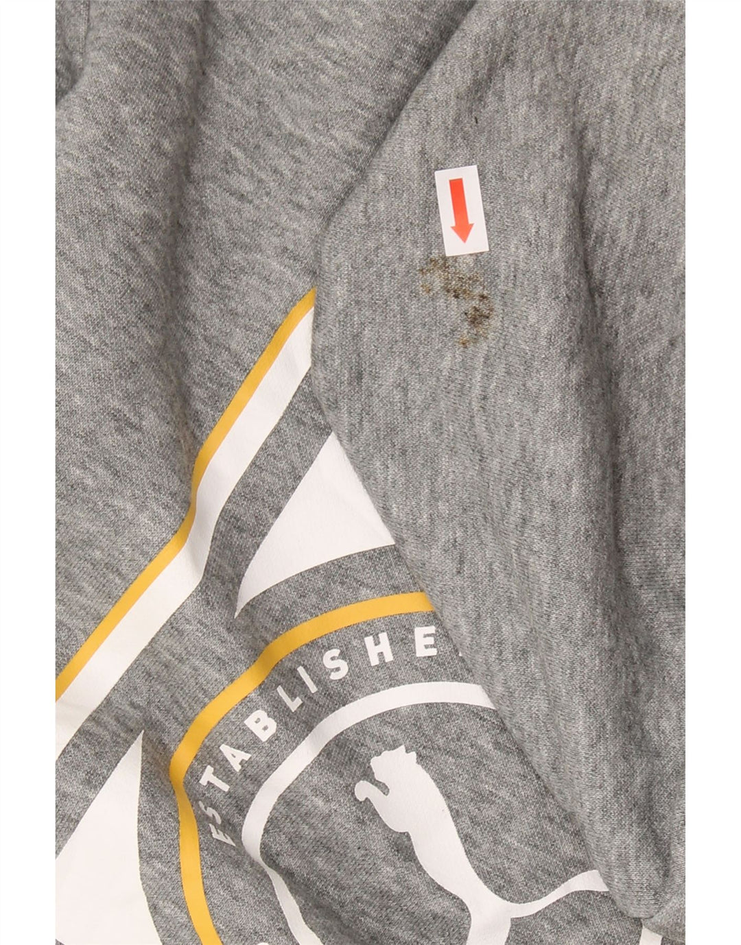 PUMA Mens Graphic Hoodie Jumper Large Grey Cotton Vintage Puma and Second-Hand Puma from Messina Hembry 