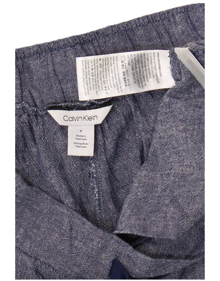 CALVIN KLEIN Kvinder Casual Shorts US 6 Medium W30 Navy Blue Linen