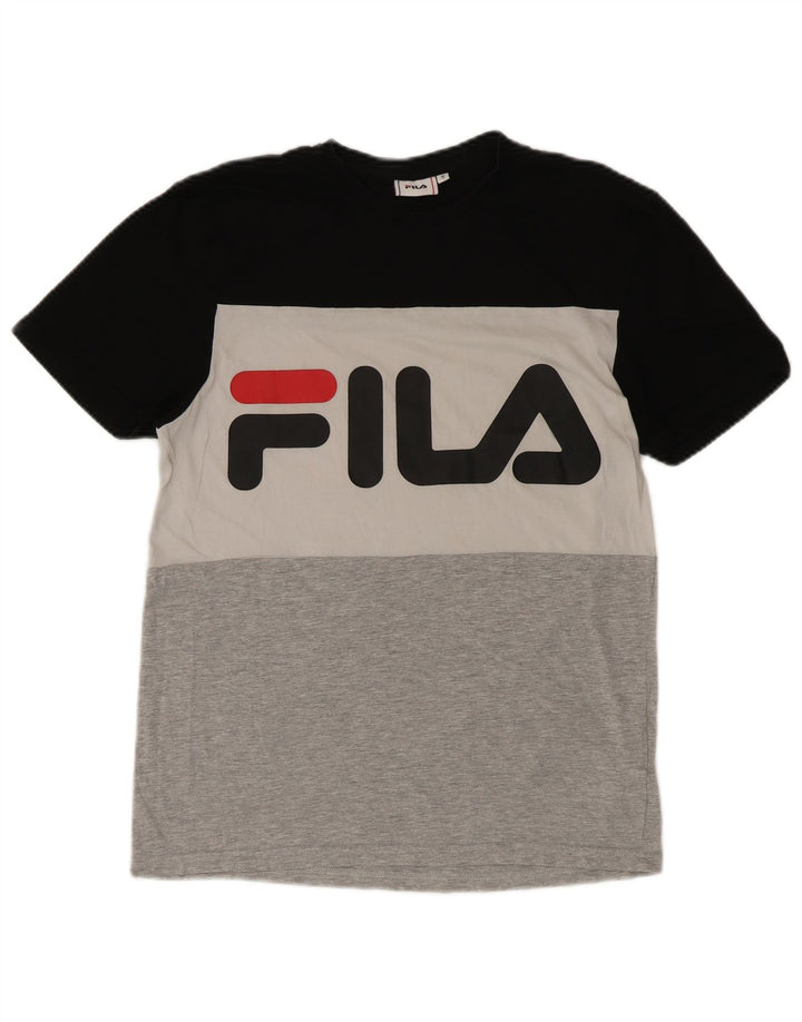 Fila Herre grafisk T-shirt Top Lille flerfarvet Colourblock Bomuld