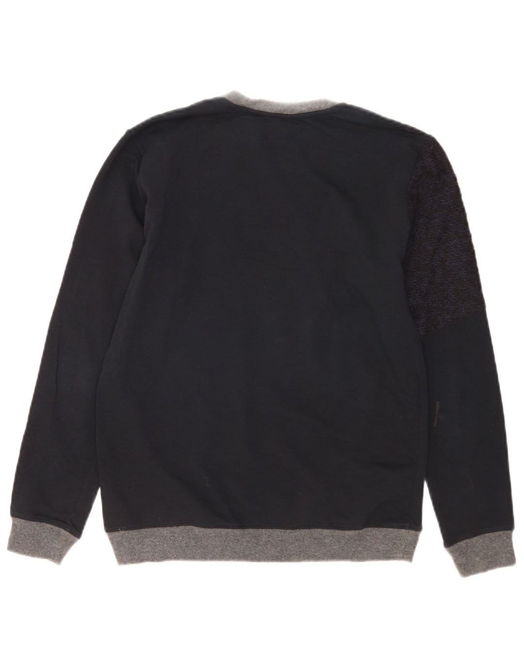 Zara Herre sweater med rund hals, lille marineblå farveblok