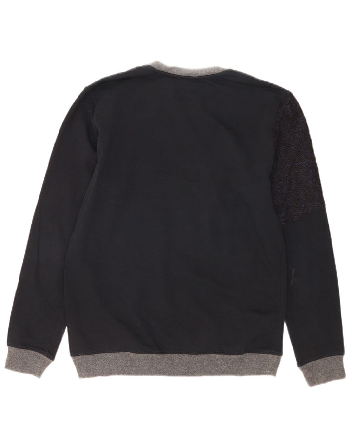 Zara Herre sweater med rund hals, lille marineblå farveblok