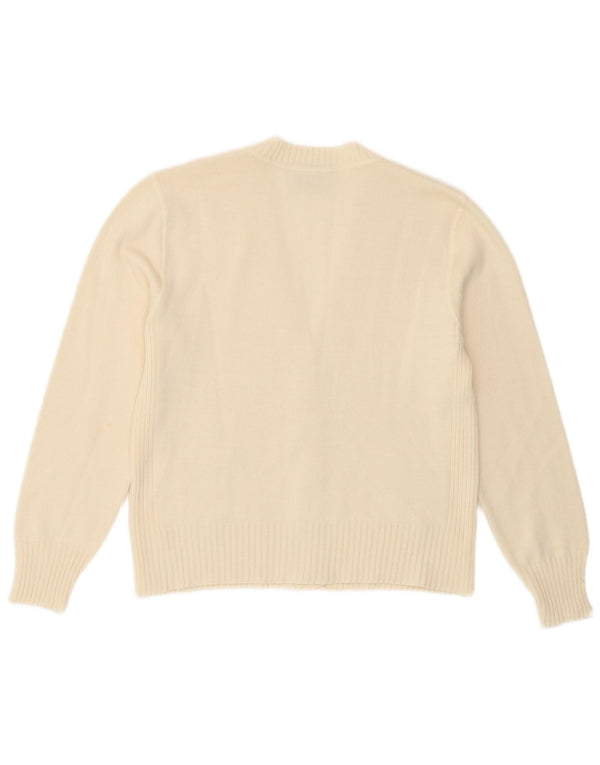 Lucia Dame Cardigan Sweater UK 14 Medium Off White Polyakryl