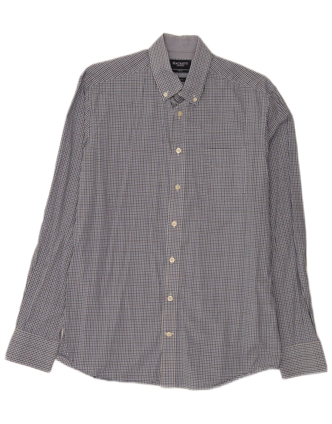 Hackett Herre Slim Fit skjorte Medium Blue Gingham Cotton