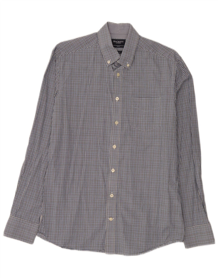 Hackett Herre Slim Fit skjorte Medium Blue Gingham Cotton