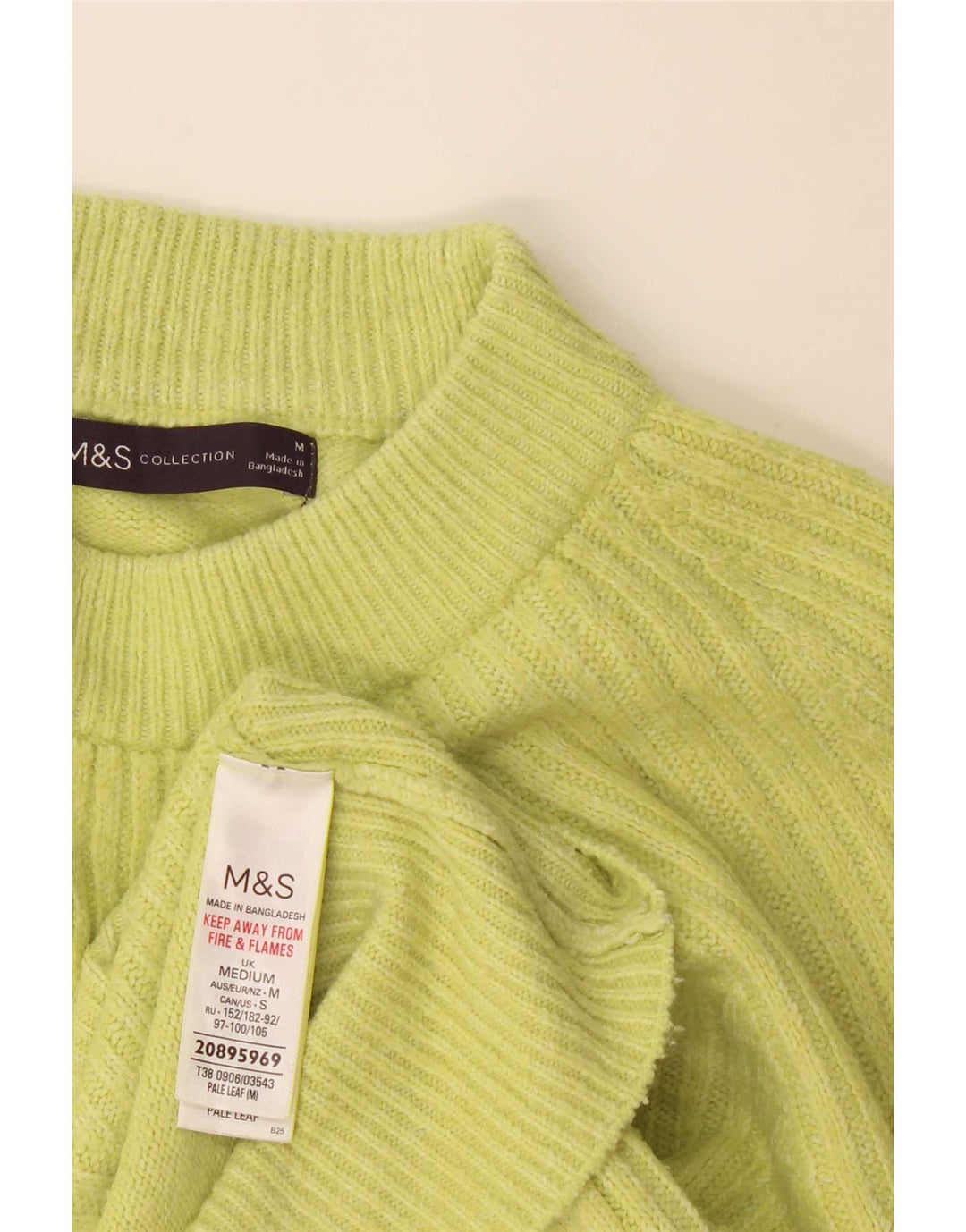 Marks & Spencer Dame Turtle Neck Jumper Sweater UK 14 Medium Green