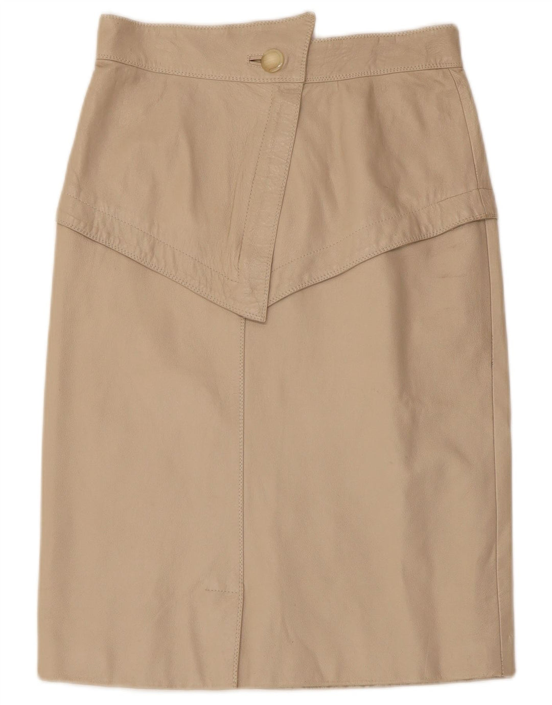 Vintage lædernederdel til kvinder W28 Medium Beige