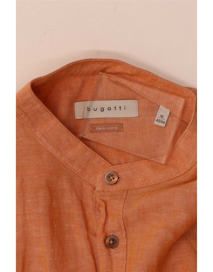 Bugatti Herre Pullover Shirt Størrelse 43/44 XL Orange Linned