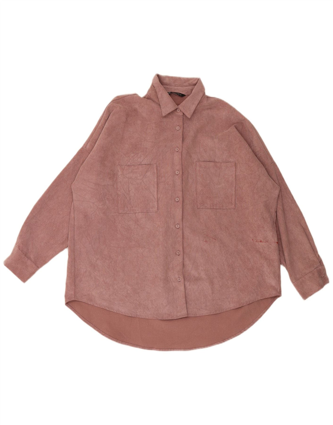 Zara Herre Corduroy Loose Fit skjorte Medium Pink Polyester