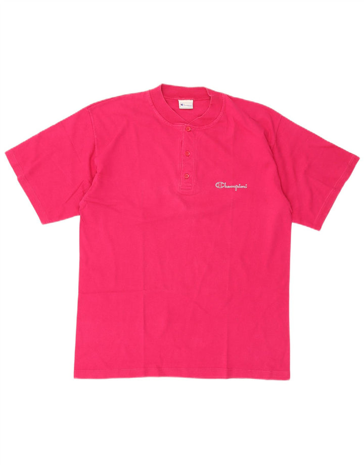 Champion Herre T-Shirt Top Stor Pink Bomuld