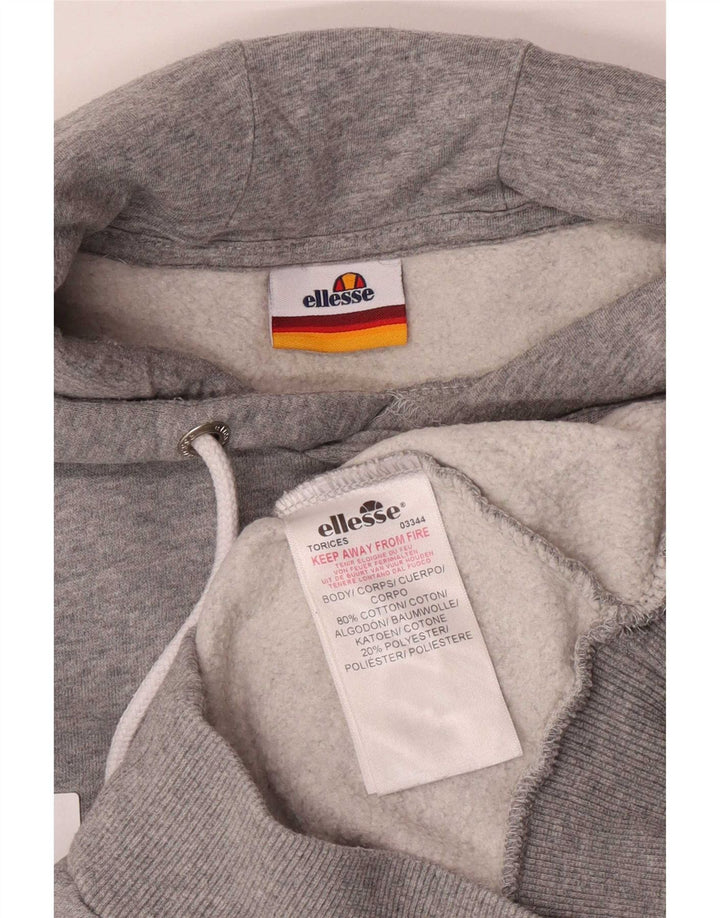 Ellesse Herre Grafisk Regular Fit Hoodie Jumper Lille Grå Bomuld