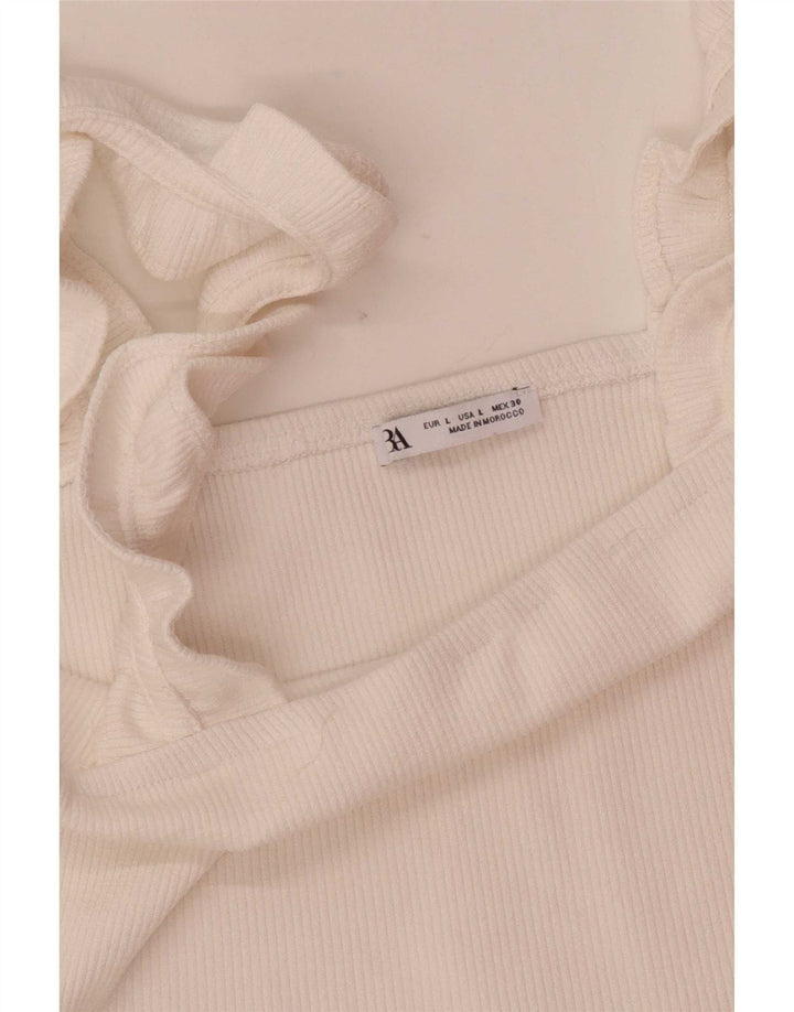 Zara Womens Crop Top UK 14 Large White