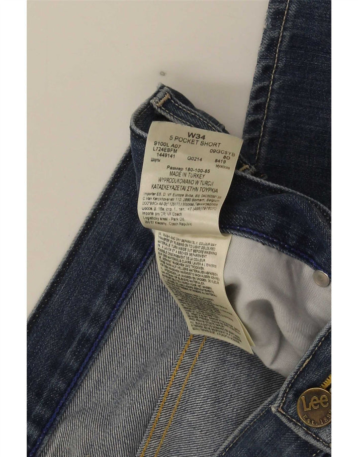 Lee Herre 5 Pocket Short Distressed Denim Shorts W34 Large Blue Cotton