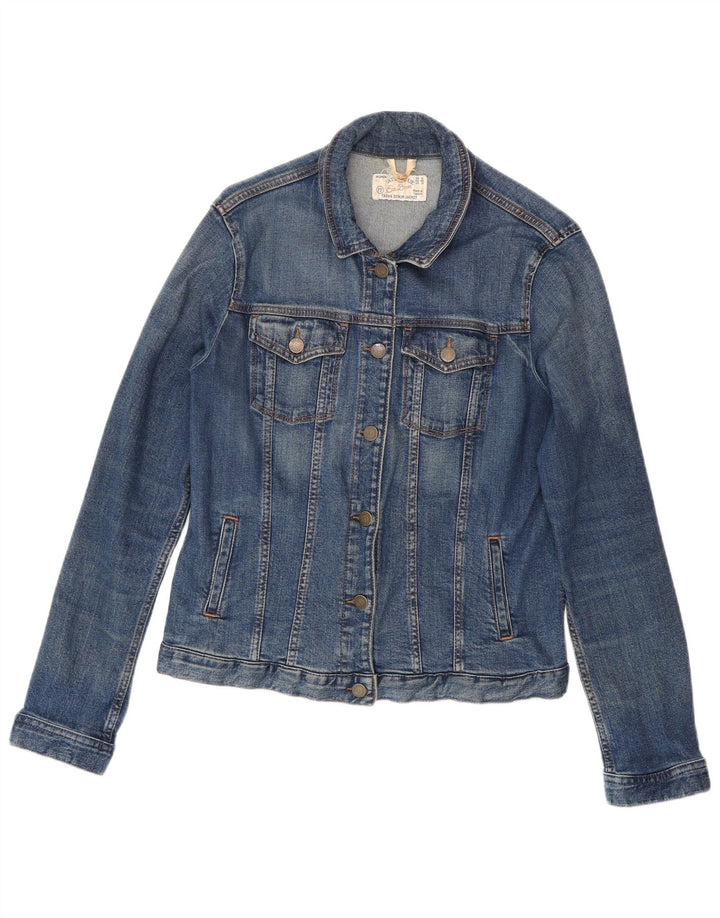 FAT FACE Womens Denim Jacket UK 16 Large Blue Cotton
