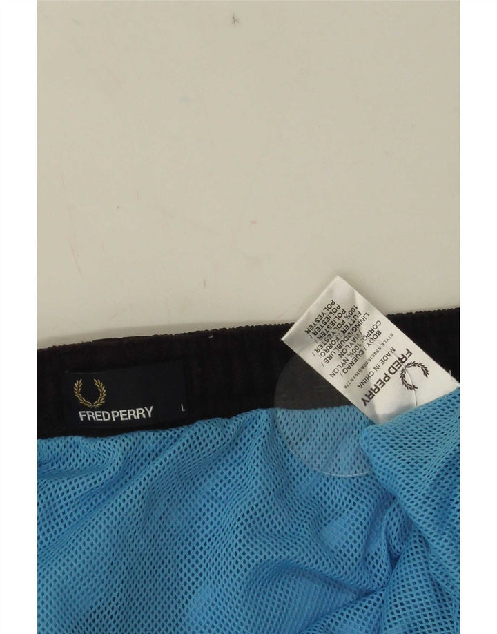 Fred Perry Badeshorts til mænd Store Blå Colourblock Nylon