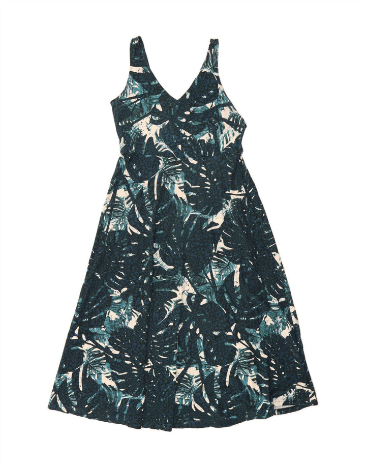 CHAPS Womens Abstract Pattern Sleeveless A-Line Dress UK 14 Large Blue Vintage Chaps and Second-Hand Chaps from Messina Hembry 