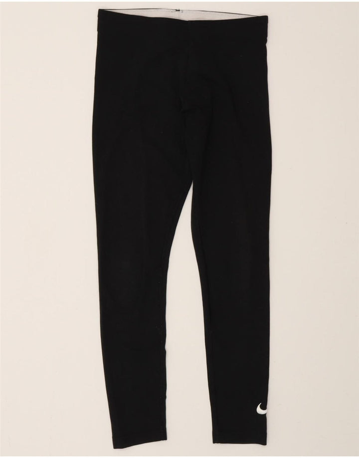 NIKE Pige Leggings 12-13 år Stor sort bomuld